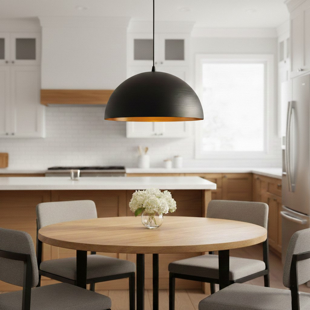 1 - Light Black Dome Pendant