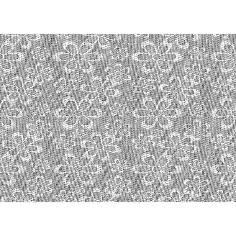 Tapis 100% à motifs lavables à la machine 2989 Pat1251-GRY, Rectangle de 5 pi x 8 pi