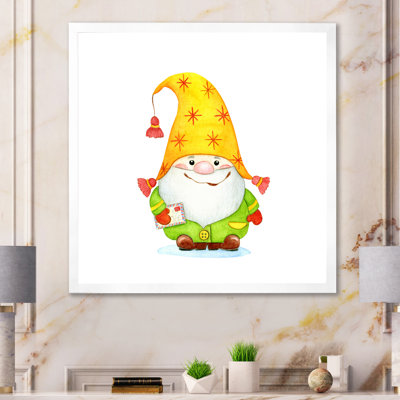 «Cute Christmas Gnome Dwarf», art mural pour enfants, art sur toile
