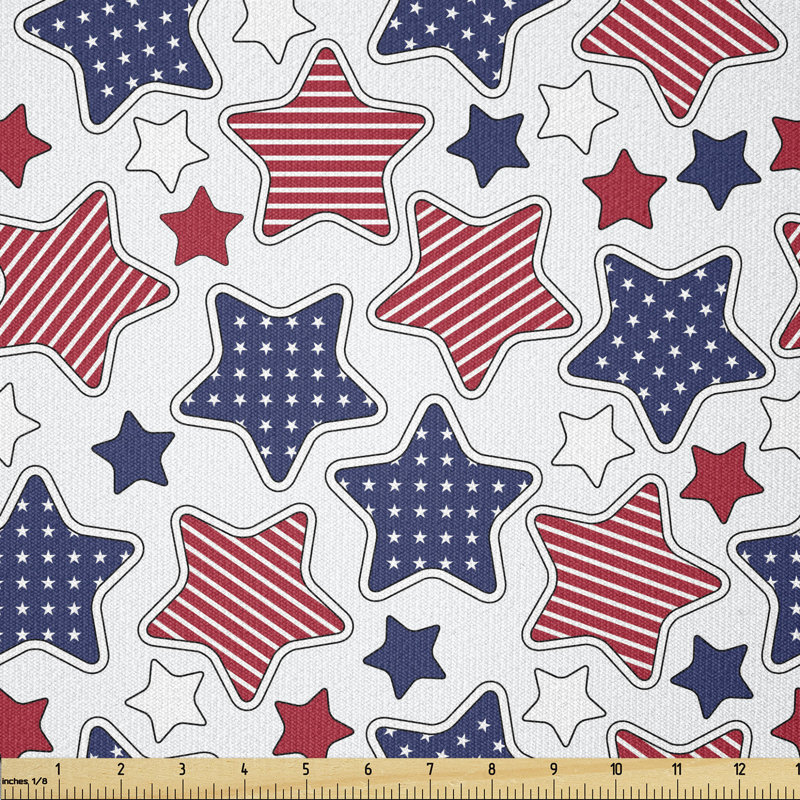 Dereon Big Star with American Flag Featured Inner Lines Multi-Purpose Fabric