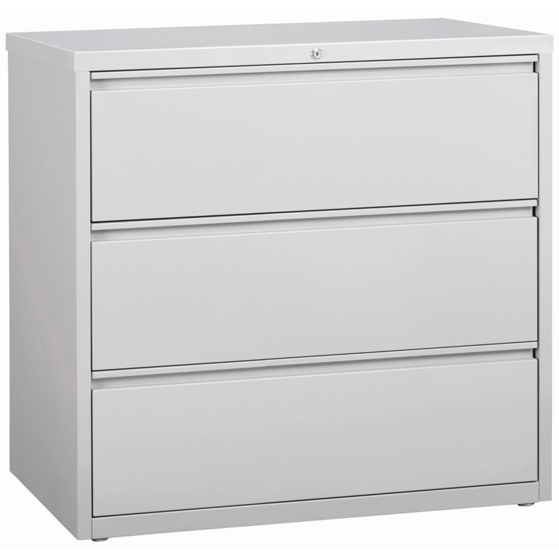 Pabel 42'' Wide 3 -Drawer Steel File Cabinet, Gray