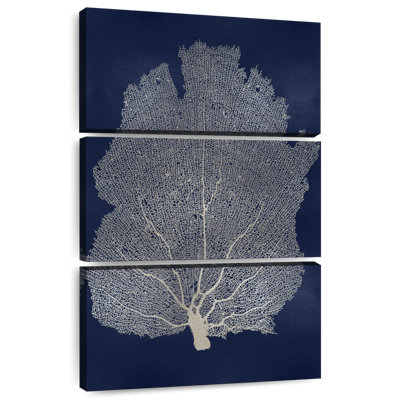 Brampt Sea Fan Silver On Blue I