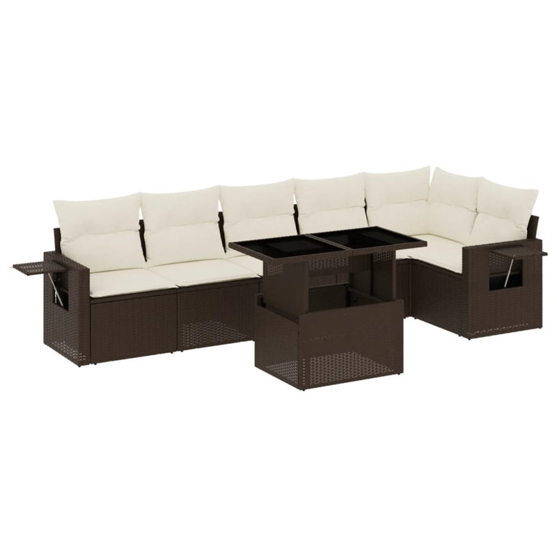 Ensemble de canapé de jardin Vidaxl brun et crème