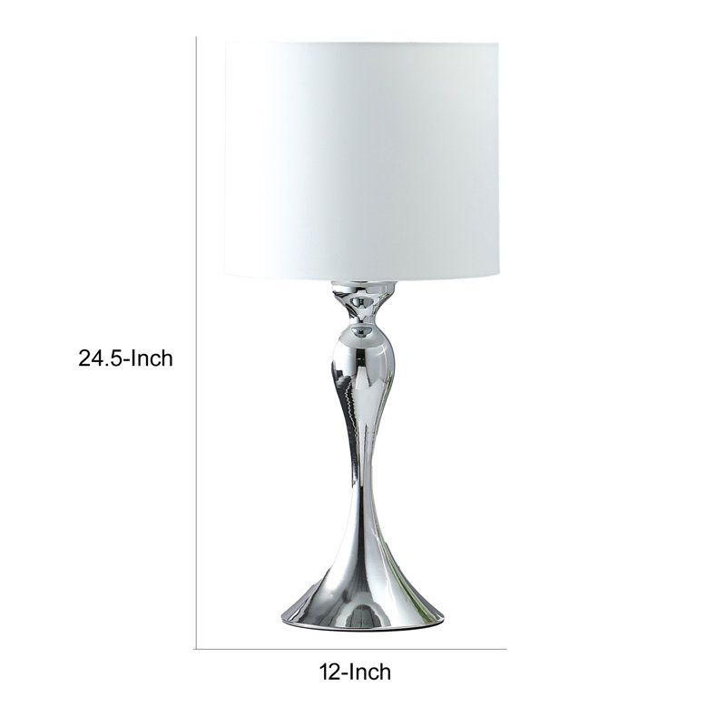 Azurae Metal Table Lamp, Silver