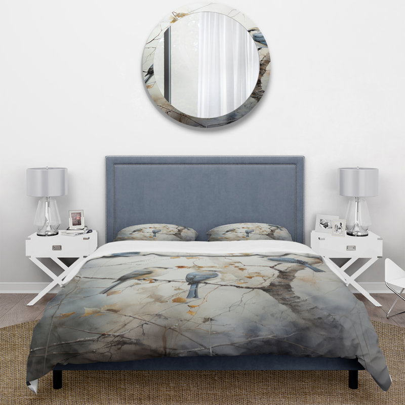 Literie , Housse de couette pour grand lit et 2 taies décor