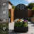 Metal Planter Box with Trellis and Wheels-1507402829
