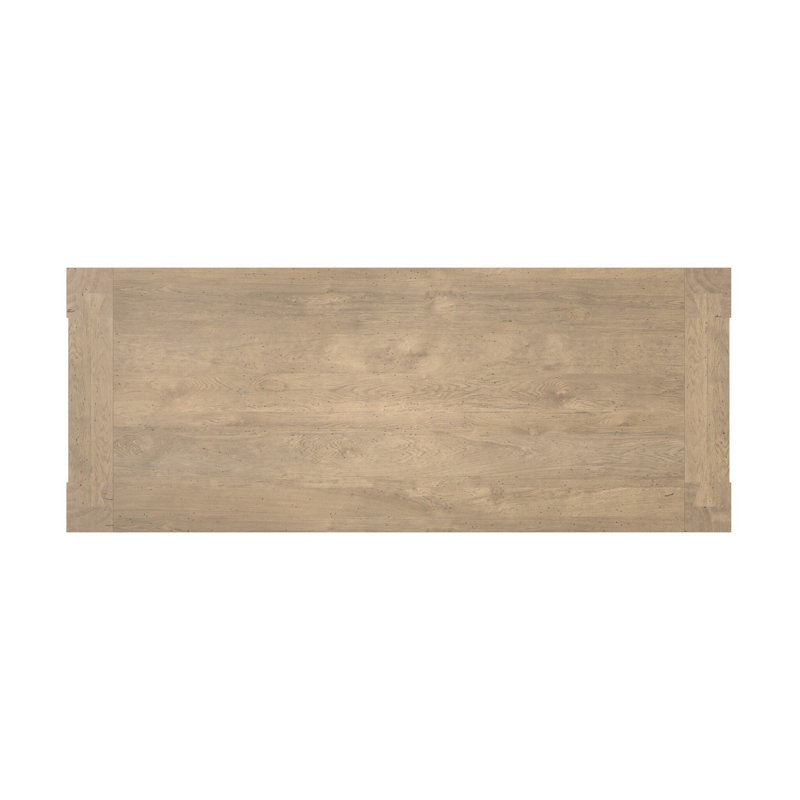 Abaso Dining Table, Whitewash Rustic Wormwood Oak, 30'' H x 108'' W x 43'' D