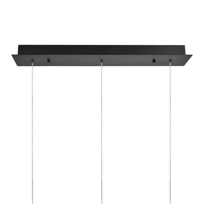 3 - Light LED Kitchen Island Pendant, Black