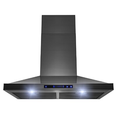 30-Inch Convertible, 343 CFM, Black Stainless-Steel Wall-Mount Range Hood with Touch Panel -  AKDY, RH0017