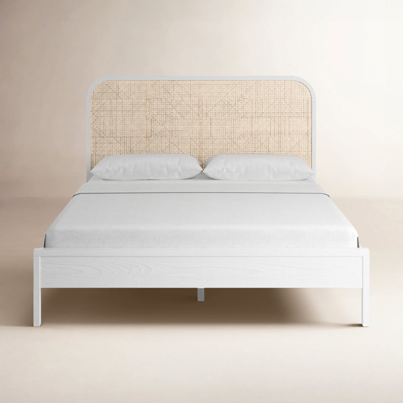 Ennis Cane Bed, Queen, White