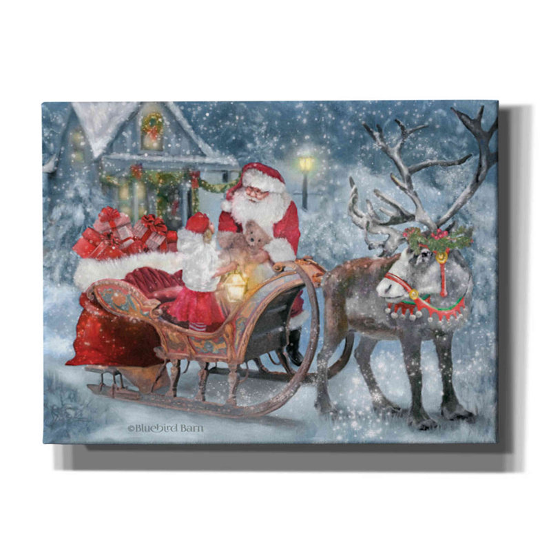 «Santa's Little Helper» par Bluebird Barn, art mural sur toile, H 12 po x l 16 po x P 0,75 po