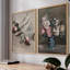 «Vintage Floral», ensemble de 2 estampes numériques encadrées-459842774-459842778