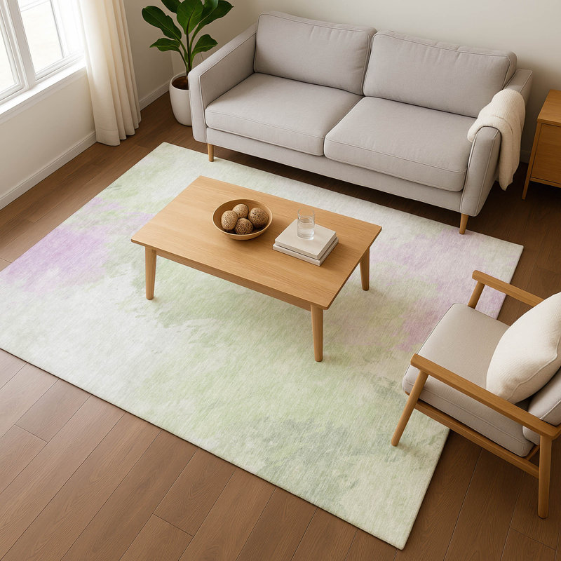 Premium Machine Washable Slesnick AMF1675 Abstract Rug, Rectangle 5' x 7'6"