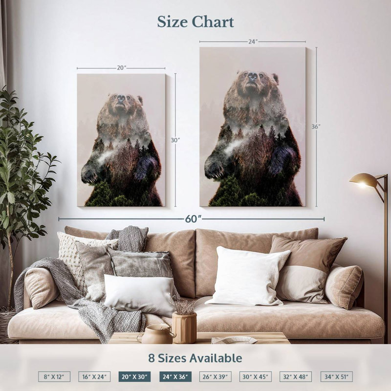Brampt Forest Pines Bear, 36" H x 24" W