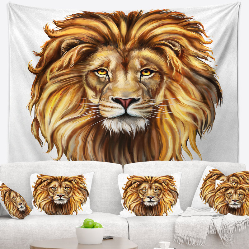 Roi lion aslan tapisserie Animal, H 32 po x l 39 po