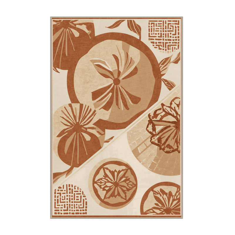 Tapis beige lavable à la machine Easton Dumplings, 6 x 9