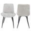 Aspen Sintered Stone Round Table with 4 Diamond Stitch Upholstered Fabric Chairs - Modern Dining Set-1702297988