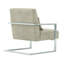 Chaise d'appoint moderne en lin gris et pieds en acier