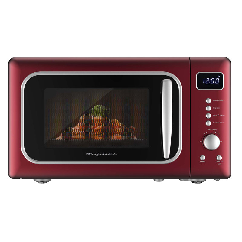 Frigidaire, 0.7 Cu. Ft. Countertop Microwave Oven, Retro, Merlot/Silver