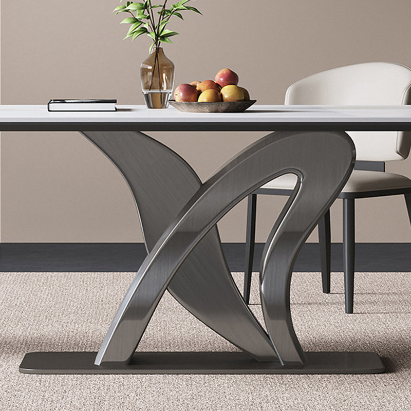 Sintered stone ‘N’ shape dining table, 29.53"H x 70.87"L x 35.43"W