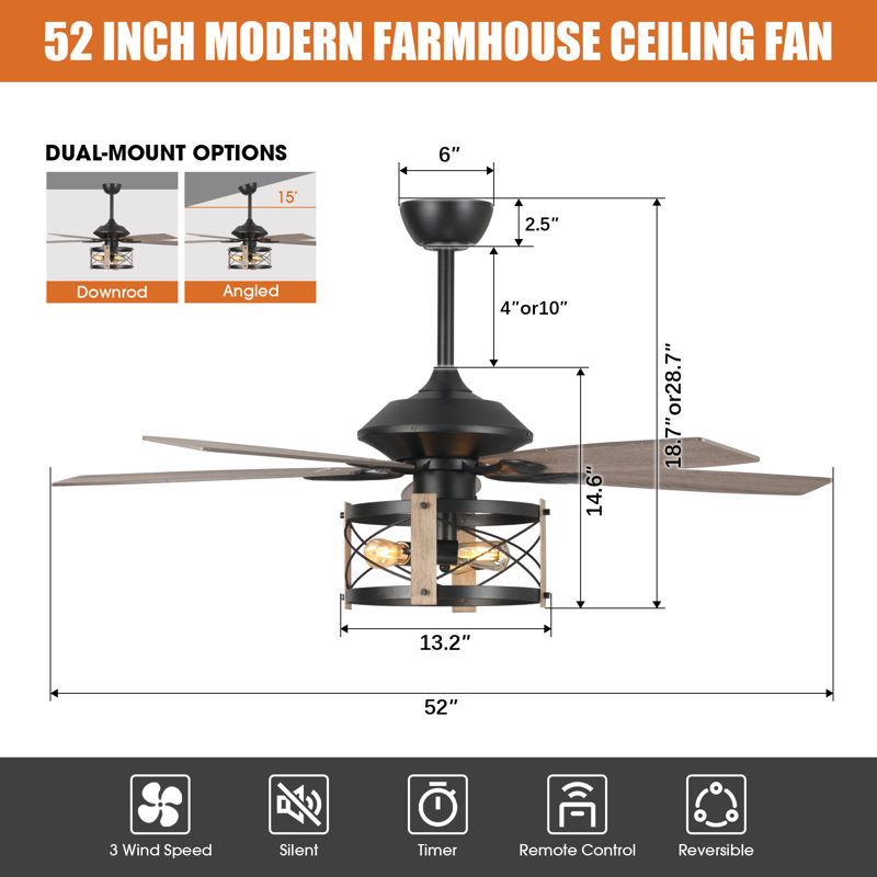 Limones 52'' Ceiling Fan with Light Kit