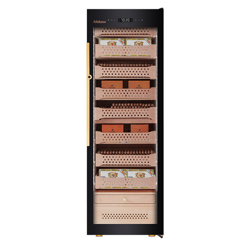 Afidano 2200 Count Cigar Humidor Electric, Temperature And Humidity Control And Spanish Cedar Drawers