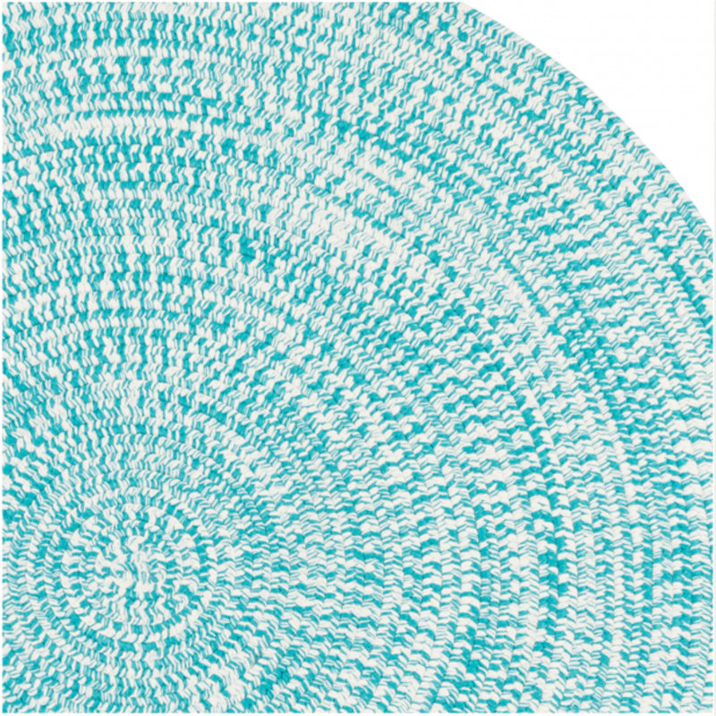 Tapis turquoise Longe, Rond 9 pi
