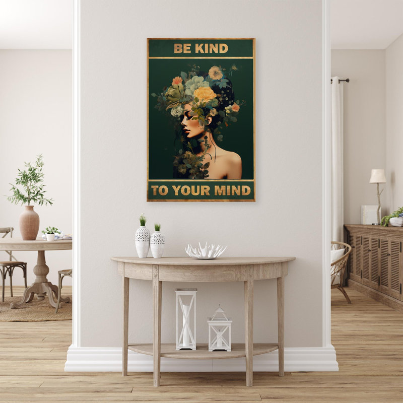 «Flowers Be Kind To Your Mind», impression sur toile, H 36 po x l 24 po x P 1,25 po