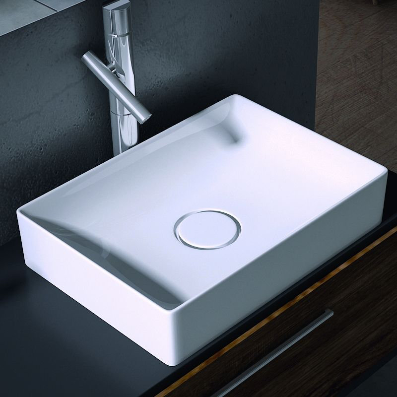 Vision 19.7'' L Bathroom Sink, Matte White