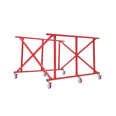 Support de carrosserie de 149,6 cm de large, support de panneaux de carrosserie d'une capacité de 363 kg avec 6 roulettes pivotantes à 360° verrouillables, chaîne de sécurité et cadre en acier allié pour plateaux de camions, panneaux de carrosserie et réparation automobile