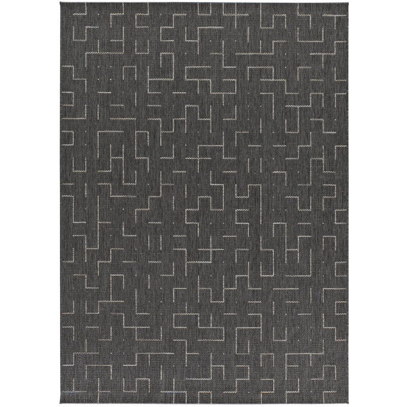 Adryauna Geometric Shapes Flatweave Indoor / Outdoor Area Rug, Rectangle 154 x 230cm