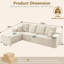 Canapé modulaire de 135 po avec méridienne en forme de L, méridienne modulaire moderne et confortable, canapé-lit rembourré en velours côtelé avec siège profond pour la chambre à coucher du salon, aucun assemblage requis-1020260018