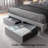 Wingback Upholstered Bed Frame with Galaxy Star Projector Speaker USB, Drawers and Storage Headboard-689939969-689939972