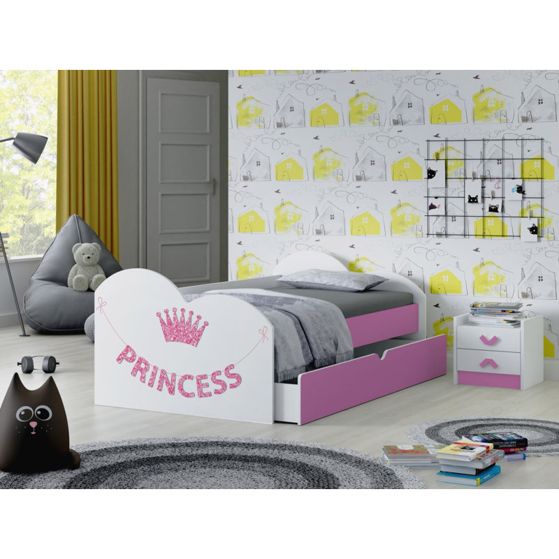 Henton European Toddler (80 X 160cm) Cabin Bed Themed Beds with Storage Included with Trundle Included, Pink