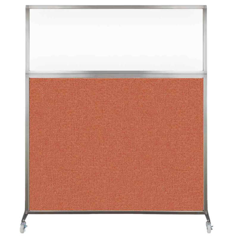 Cloison de bureau Hush - fenêtre transparente, Orange clair, 60"