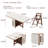 66" Extendable Solid Wood Dining Table with 4 Storage Chairs on Wheels, Scratch-Resistant Stone Top, Space-Saving & Fully Assembled
