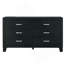 Commode horizontale en bois manufacturé avec 6 tiroirs
