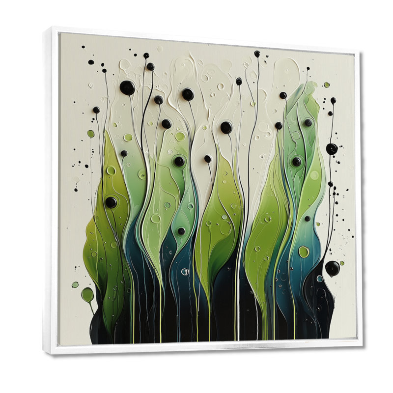 Oetjen Rhythmic Driauge Of Nature, H 36 po x l 36 po, Impression encadrée flottante, Blanc