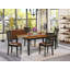 Ensemble de table de salle à manger 5 pièces moderne comprenant une table rectangulaire en bois avec feuille papillon et 4 chaises rembourrées en similicuir, noir et cerisier de 42 po x 78 po-1614634851-1700672808-1705280006