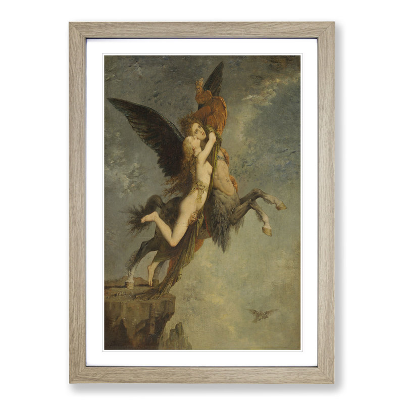 The Chimera by Gustave Moreau - Picture Frame Painting, 65cm H x 48cm W x 2cm D, Oak Framed