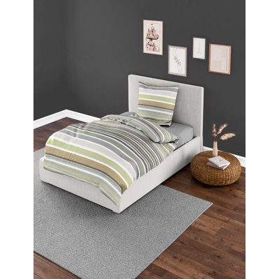 Cotton Striped Duvet Cover Set with Pillow Shams Included