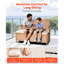 Boîte de rangement extérieure pour terrasse 70gal Pe imperméable, capacité de 2 personnes, 1 fonction, support, coussin moelleux, structure en acier allié, banc brun clair, siège imperméable, design, stable de 2,8 pouces d'épaisseur