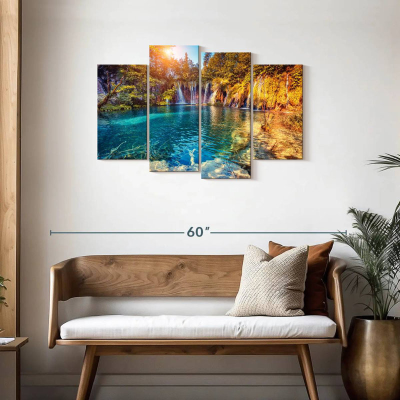 Alvord Golden Plitvice Lake, H 27 po x l 43 po