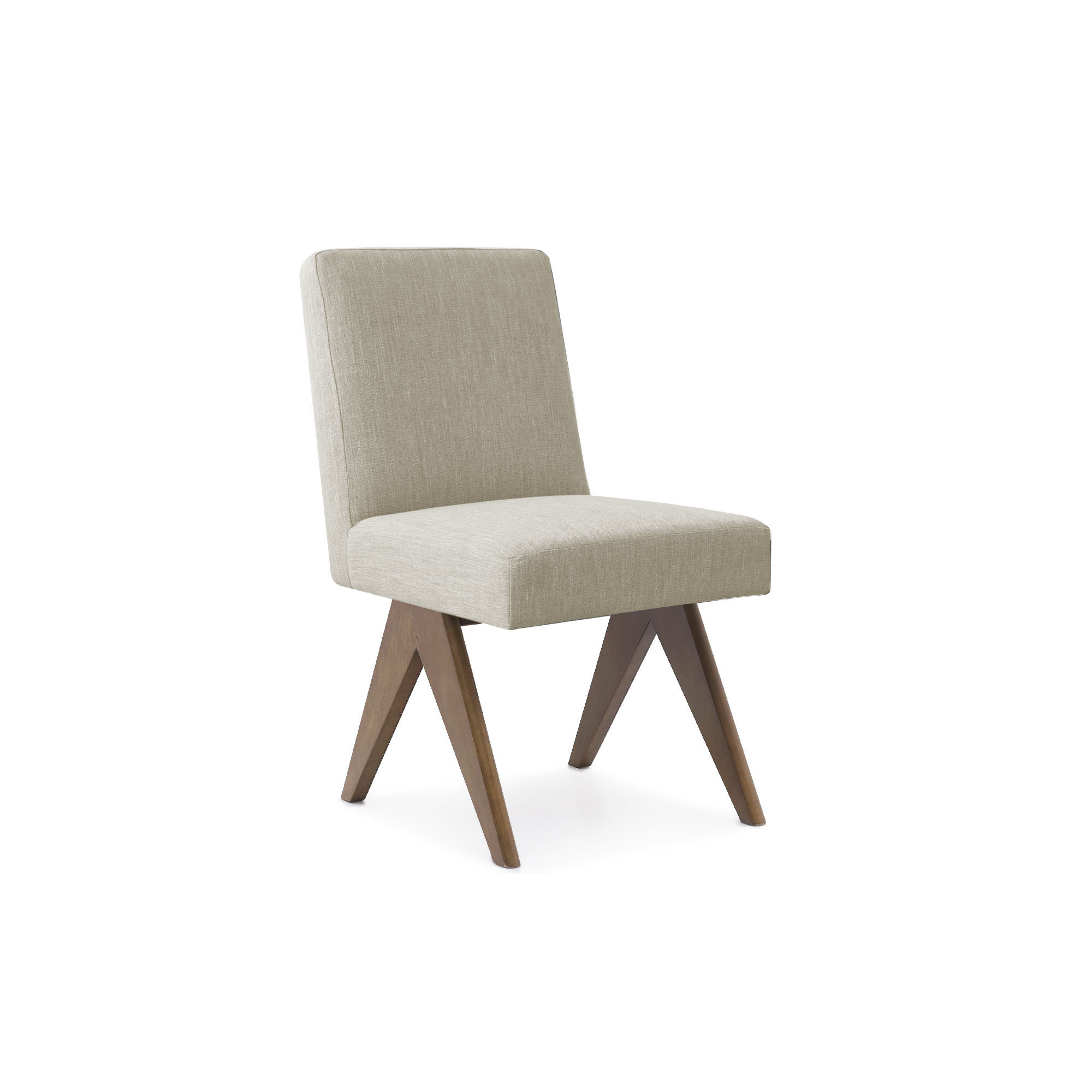 Brittnie Mid Century Modern Dining Chair, Beige