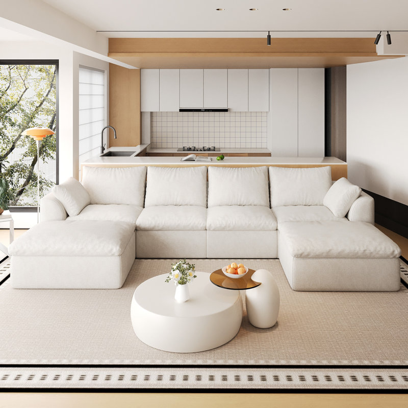 Sofa nuage sous vide, L 108,3 po, Lin kaki