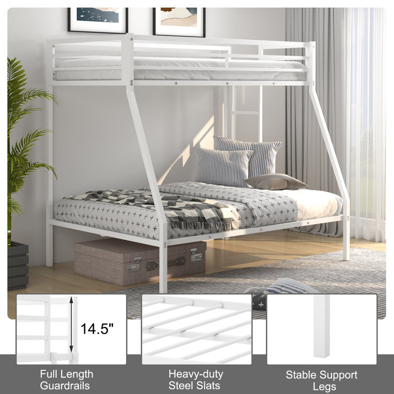 Kampyli Kids Twin Over Full Bunk Bed, White