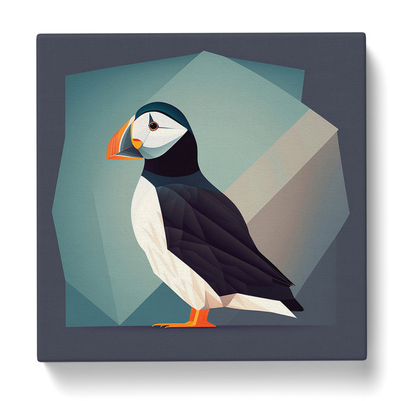 Puffin Minimalism - Wrapped Canvas