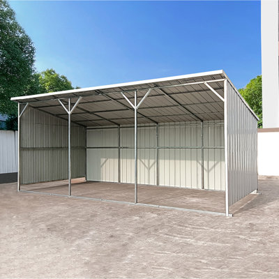 Remise de ferme en métal 25 pi x 12 pi - Abri en acier robuste pour allée et remise de matériel