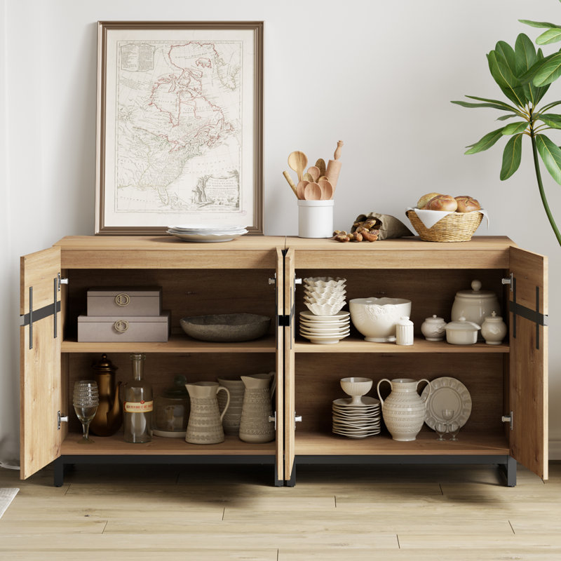 Ensemble de 3 armoires de rangement Millwood Pines Modern, Chêne