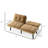 Brown Back - Adjustable Multiform 2 Seater Bed With Foam Filler, Iron Frame, And Velvet Upholstery, For Flexibility In Small Rooms Living Areas-1443474025